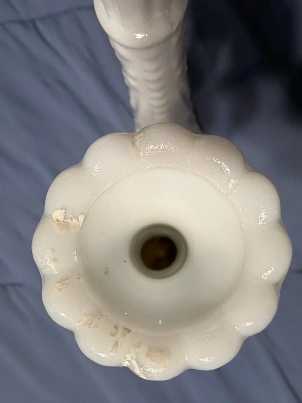White Decorative Milk Glass‎ Bud Vases - Pair